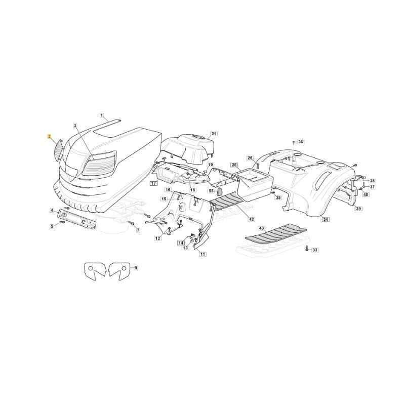 Scheinwerferblende rechts Rasentraktor Modelle SD98 ORIGINAL STIGA 325410887/0