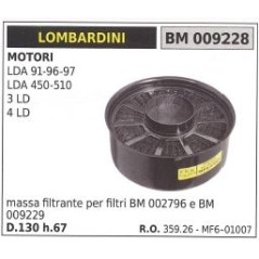 Filtre à air masse LOMBARDINI motoculteur LDA 91 96 97 359.26 MF601007