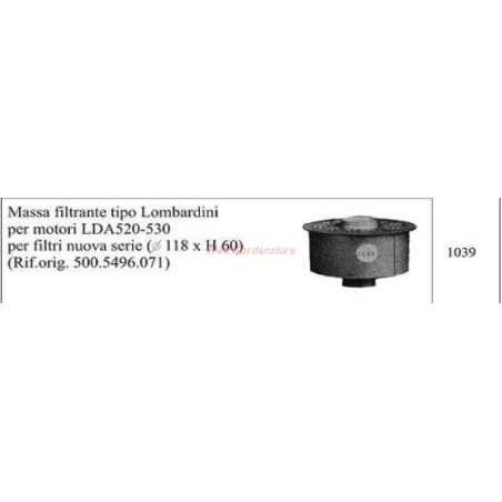 Masas filtrantes tipo LOMBARDINI para motocultor LDA 520 530 1039 | NewgardenParts.com