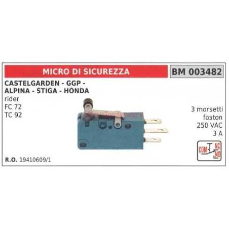 Microinterruptor de seguridad CASTELGARDEN rider FC 72 TC 92 003482 | NewgardenParts.com