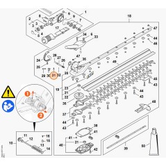 Spring with hook hedge trimmer models HLA135 ORIGINAL STIHL 42431824501 | NewgardenParts.com
