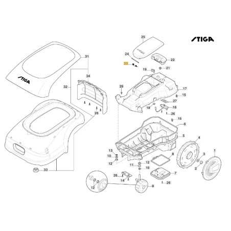 Spring cover robot mower models A1000 A1500 ORIGINAL STIGA 122430255/0 | NewgardenParts.com