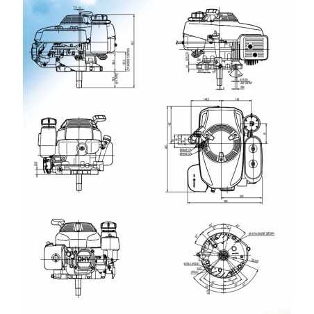 Moteur Honda complet GXV160 à volant lourd à arbre vertical avec silencieux