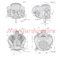 Motore completo trattorino tagliaerba FS651V KAWASAKI 19hp 726cc albero 25x80 | NewgardenParts.com