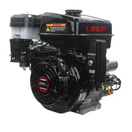 LONCIN moteur conique 23mm 420cc 12.3 Hp complete petrol recoil+electric | NewgardenParts.com