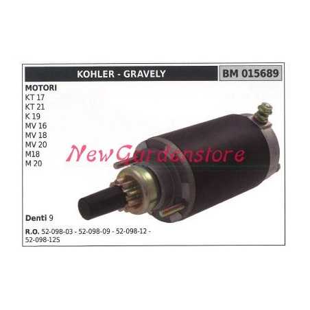 Motorino avviamento KOHLER motore trattorino tosaerba rasaerba KT 17 21 K 015689 | NewgardenParts.com
