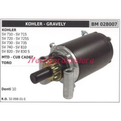 Motor de arranque KOHLER tractor cortacésped SV 710 715 720 028007