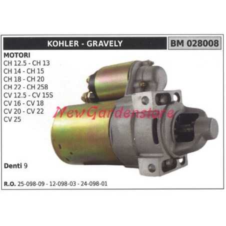 Motorino avviamento KOHLER trattorino tagliaerba tosaerba CH 12.5 13 14 028008 | NewgardenParts.com