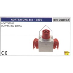 Adattatore 1x3 doppio 380V 1 spina codice 008972 | NewgardenParts.com