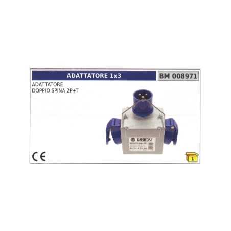 Adapter 1x3 doppelter 2-poliger Stecker + Erde Code 008971 | NewgardenParts.com