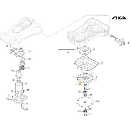 Disc interface hub ORIGINAL STIGA a7500 rtk robot lawnmower 122465665/0 | NewgardenParts.com