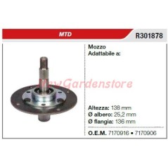 MTD Rasenmäher Mähwerk R301878 717-0906 MTD Rasenmäher Mähwerk Messernabe | NewgardenParts.com