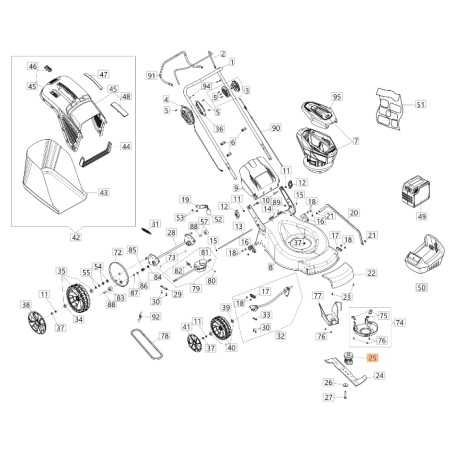 Mozzo portalama tagliaerba modelli Gi44T Gi48T ORIGINALE EMAK 54110011R | NewgardenParts.com