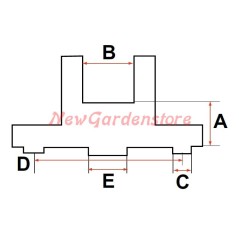Mozzo supporto PORTALAMA tagliaerba DAYE 170162 DYM1576-80 | NewgardenParts.com