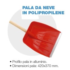 Schneeschaufel aus Polypropylen mit Stiel 420x370 mm Schaufelprofil aus Aluminium | NewgardenParts.com