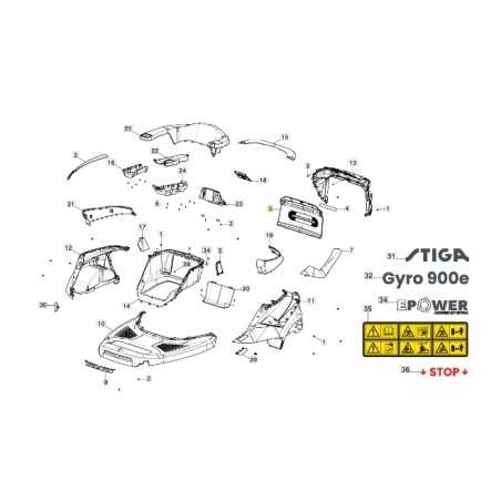 Battery panel for tractor models GYRO900e ORIGINAL STIGA 337110417/0 | NewgardenParts.com