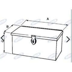 Werkzeugkasten aus Blech für Ackerschlepper 420x130x130mm 01261 | NewgardenParts.com