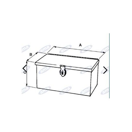 Cassetta porta attrezzi in lamiera per trattore agricolo 420x130x130mm 01261