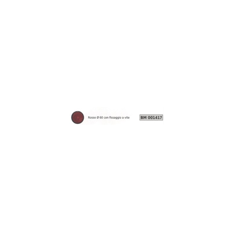 Red reflector Ø  60 with screw fastening code 001417