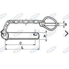 Pivot pin for 19x120 mm diameter top link for agricultural tractor implement mounting | NewgardenParts.com