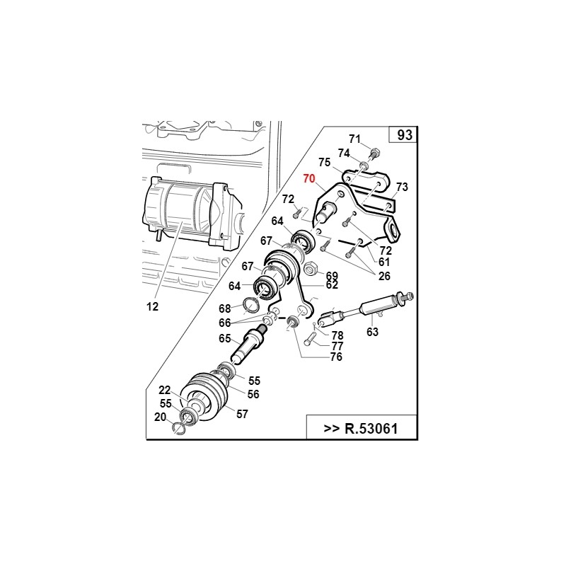 Axe du galet tendeur de la courroie moteur TURBO1 ORIGINAL GIANNI FERRARI 01.40.00.4020