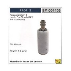 Pozo profundo de 3 piezas con lastre y filtro POREX intercambiable conexión de Ø 4,5 mm