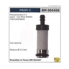 Ballast 3 pièces Blender 3 pièces avec ballast POREX interchangeable et filtre Ø 5,5 mm connexion