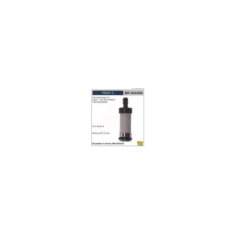 3-piece Ballast 3-piece Blender with interchangeable POREX ballast and filter Ø 5,5 mm connection