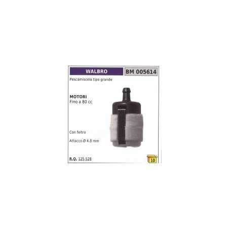 Pescamiscela tipo grande WALBRO motori fino a 80 cc con feltro attaccoØ 4,8mm | NewgardenParts.com