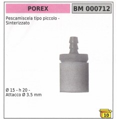 Small sintered dipstick type Ø 15 mm height 20 mm connection Ø 3,5 mm code 000712 | NewgardenParts.com