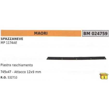 Snowplough plate 745x47mm 12x9mm connection MAORI MP 1174AE - 532710 | NewgardenParts.com