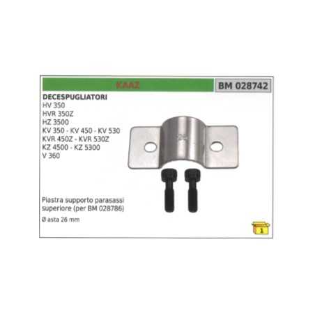 Plaque de support de l'essieu supérieur KAAZ pour débroussailleuse HV350 Ø 26 mm | NewgardenParts.com