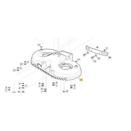 Piatto di taglio nero nudo trattorino rasaerba ORIGINALE STIGA FREEDOM 28e | NewgardenParts.com