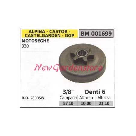 Pignon ALPINA moteur tronçonneuse 330 3/8' dents 6 001699 | NewgardenParts.com