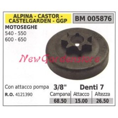ALPINA chainsaw motor sprocket 540 550 600 650 3/8' teeth 7 4121390 | NewgardenParts.com