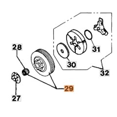 Pignone Campana frizione motosega 931 932 932C originale OLEOMAC | NewgardenParts.com