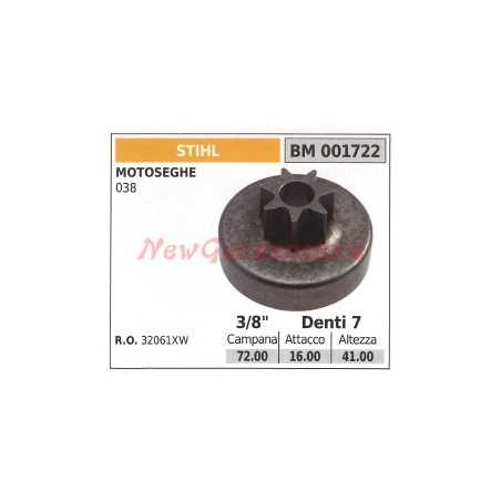 Chainsaw clutch bell pinion STIHL 038 001722 32061XW | NewgardenParts.com