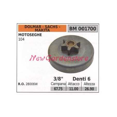 Sprocket DOLMAR chain saw motor 104 3/8' teeth 6 001700 | NewgardenParts.com