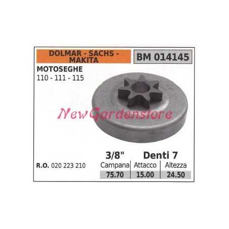 Sprocket DOLMAR chainsaw engine 109 110 111 115 3/8' teeth 7 014145 | NewgardenParts.com