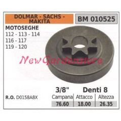 Pignon moteur tronçonneuse DOLMAR 112 113 114 116 117 119 120 .3/8' dents 8 010525