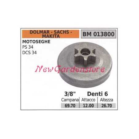 Sprocket DOLMAR chainsaw engine PS 34 DCS 34 3/8' teeth 6 013800 | NewgardenParts.com