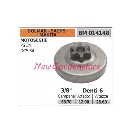 Sprocket DOLMAR chainsaw engine PS 34 DCS 34 3/8' teeth 6 014148 | NewgardenParts.com