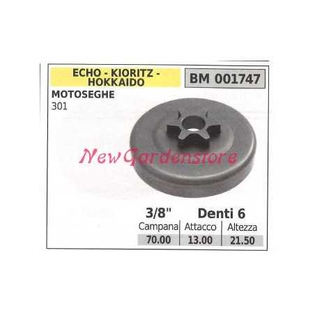 ECHO chainsaw motor sprocket 301 3/8' teeth 6 001747 | NewgardenParts.com
