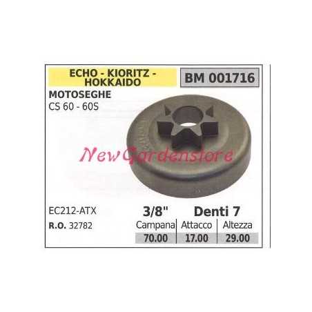 ECHO chainsaw engine sprocket CS 60 60S 3/8' teeth 7 001716 | NewgardenParts.com