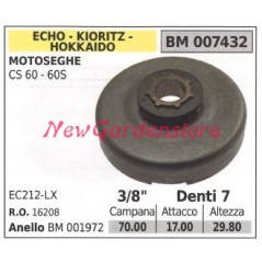 ECHO chainsaw engine sprocket CS 60 60S 3/8' teeth 7 007432 | NewgardenParts.com
