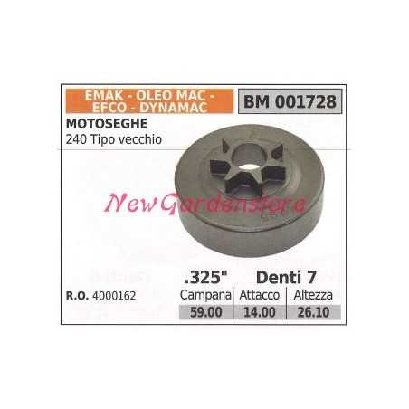 EMAK chainsaw engine sprocket 240 old type .325' teeth 7 001728 | NewgardenParts.com