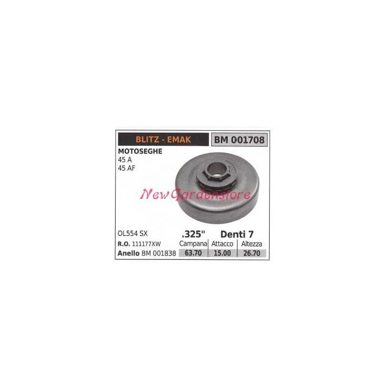 Pignon de moteur de tronçonneuse EMAK 45A 45AF .325' dents 7 001708 Pignon de moteur de tronçonneuse EMAK 45A 45AF .325' dents 7 001708