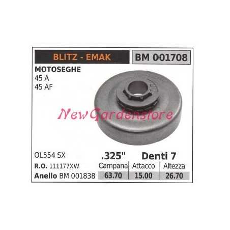 EMAK chainsaw engine sprocket 45A 45AF .325' teeth 7 001708 | NewgardenParts.com