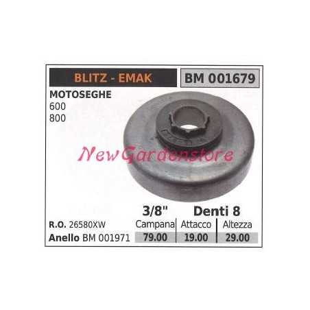 EMAK chainsaw motor sprocket 600 800 3/8' teeth 8 001679 | NewgardenParts.com