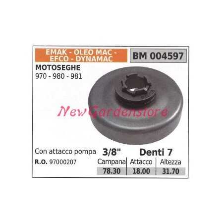 EMAK chainsaw engine sprocket 970 980 981 3/8' teeth 7 004597 | NewgardenParts.com